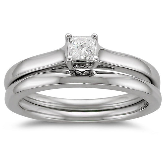 Mined diamond Princess Solitaire Ring weighing 4.8Gms with 0.25 Carat Diamonds and set in 14KT Gold