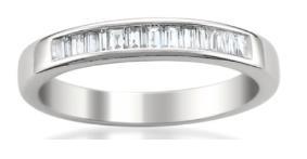 Baguette  Ring weighing 3.71Gms with 0.5 Carat Diamonds and set in 14KT Gold