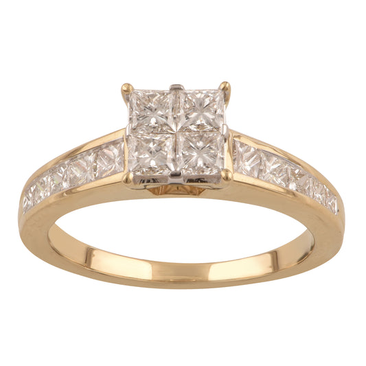 Mined diamond Engagement Ring weighing 5.53Gms with 1.83 Carat Diamonds and set in 14KT Gold