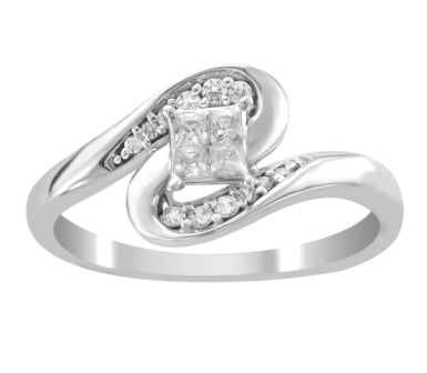 Mind diamond Ring weighing 2.32Gms with 0.27 Carat Diamonds and set in 14KT Gold