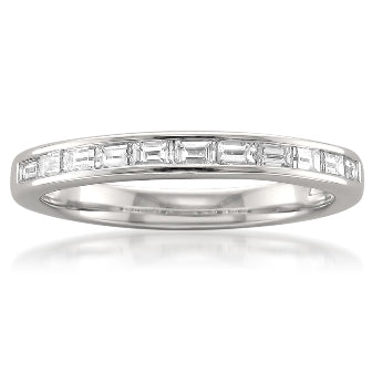 Mined diamonds Baguette  Ring weighing 4.65Gms with 0.47 Carat Diamonds and set in Platinum