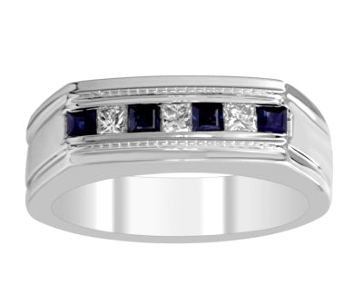 Mined diamond Sapphire Gemstone Ring weighing 9.78Gms with 0.23 Carat Diamonds and set in 14KT Gold