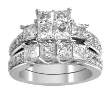 Mined diamond Quad Ring weighing 3.67Gms with 0.788 Carat Diamonds and set in 14KT Gold