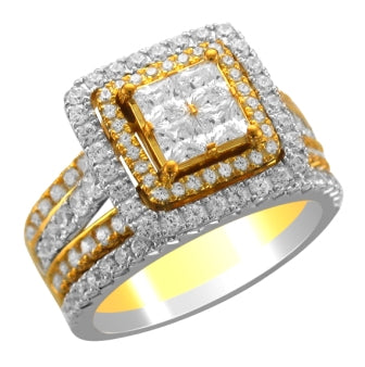 Mined diamond Ring weighing 0Gms with 1.99 Carat Diamonds and set in 14KT Gold