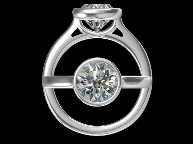 Mind diamond Bezel Solitaire Ring weighing 5.53Gms with 0.75 Carat Diamonds and set in Platinum