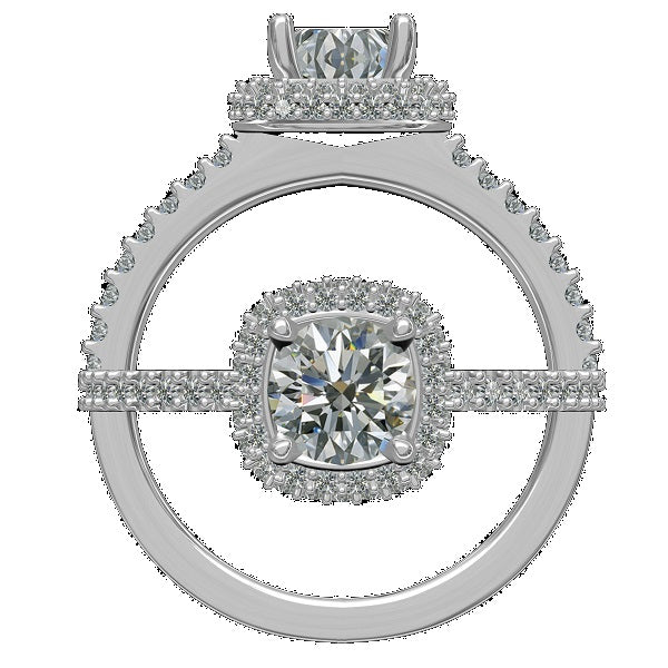 Mined diamond Halo Fashion Ring weighing 3.87Gms with 0.4876 Carat Diamonds and set in 14KT Gold