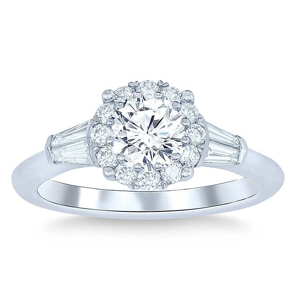 Mined diamond Engagement Ring weighing 8.5Gms with 1.26 Carat Diamonds and set in Platinum