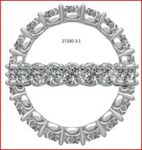 Mined diamond Eternity  Ring weighing 4.8Gms with 2 Carat Diamonds and set in Platinum