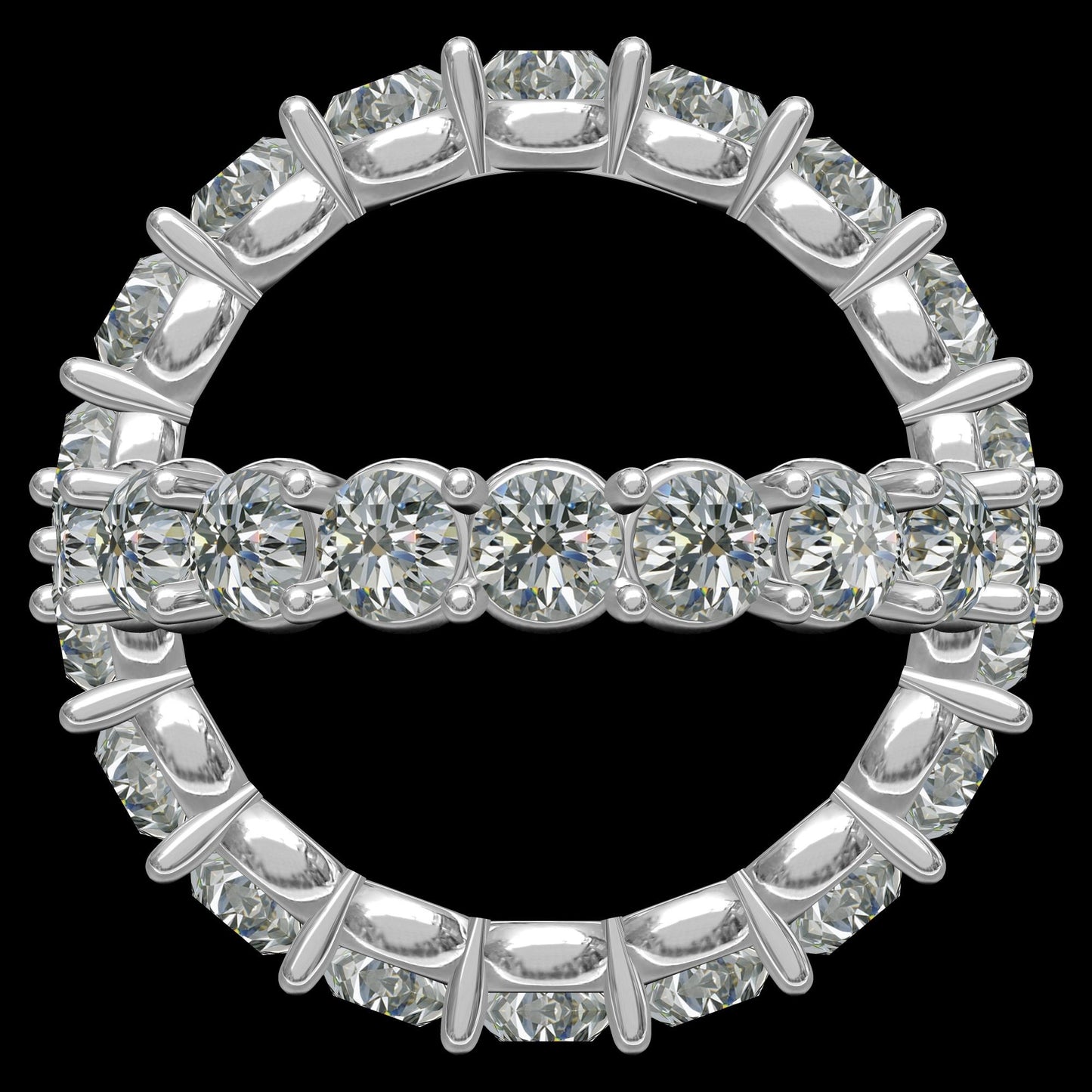 Mined diamond Eternity  Ring weighing 4.8Gms with 2 Carat Diamonds and set in Platinum