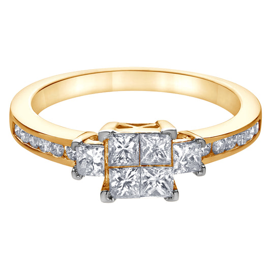 Mined diamond  Ring weighing 3Gms with 0.75 Carat Diamonds and set in 14KT Gold