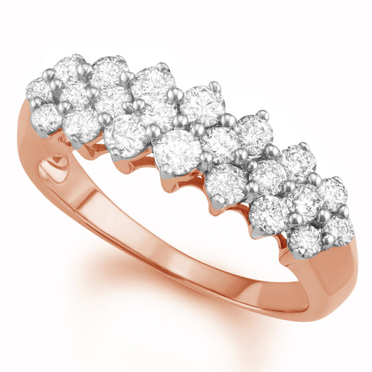 Fashion Ring weighing 3.4Gms with 1.01 Carat Diamonds and set in 14KT Gold