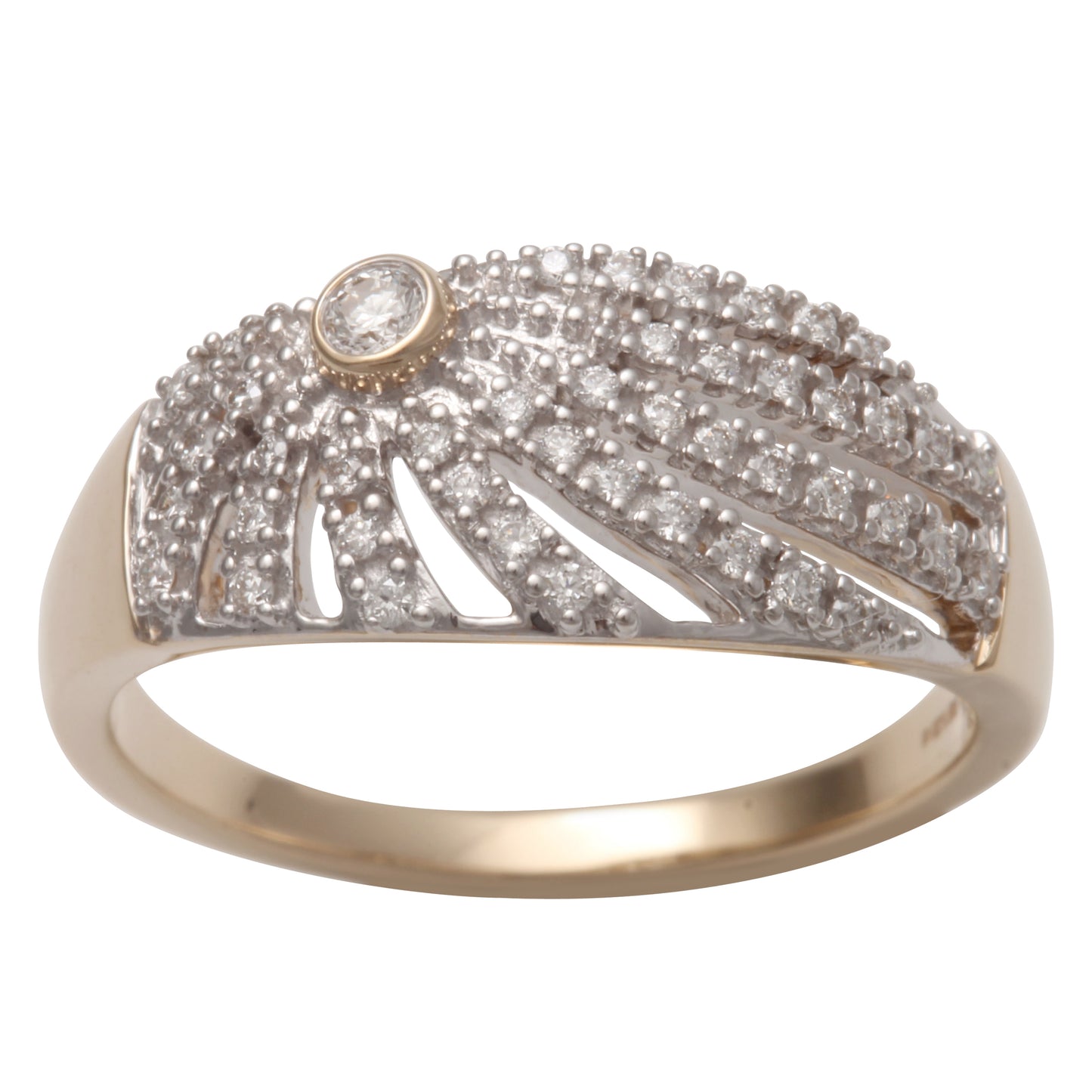 Mined diamond Ring weighing 0Gms with 0.23 Carat Diamonds and set in 14KT Gold