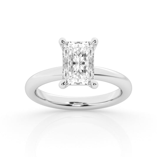 2.00  Carat Total Weight Solitaire Ring  with Radiant diamonds in 14Kt White/Yellow/Pink Gold-100132