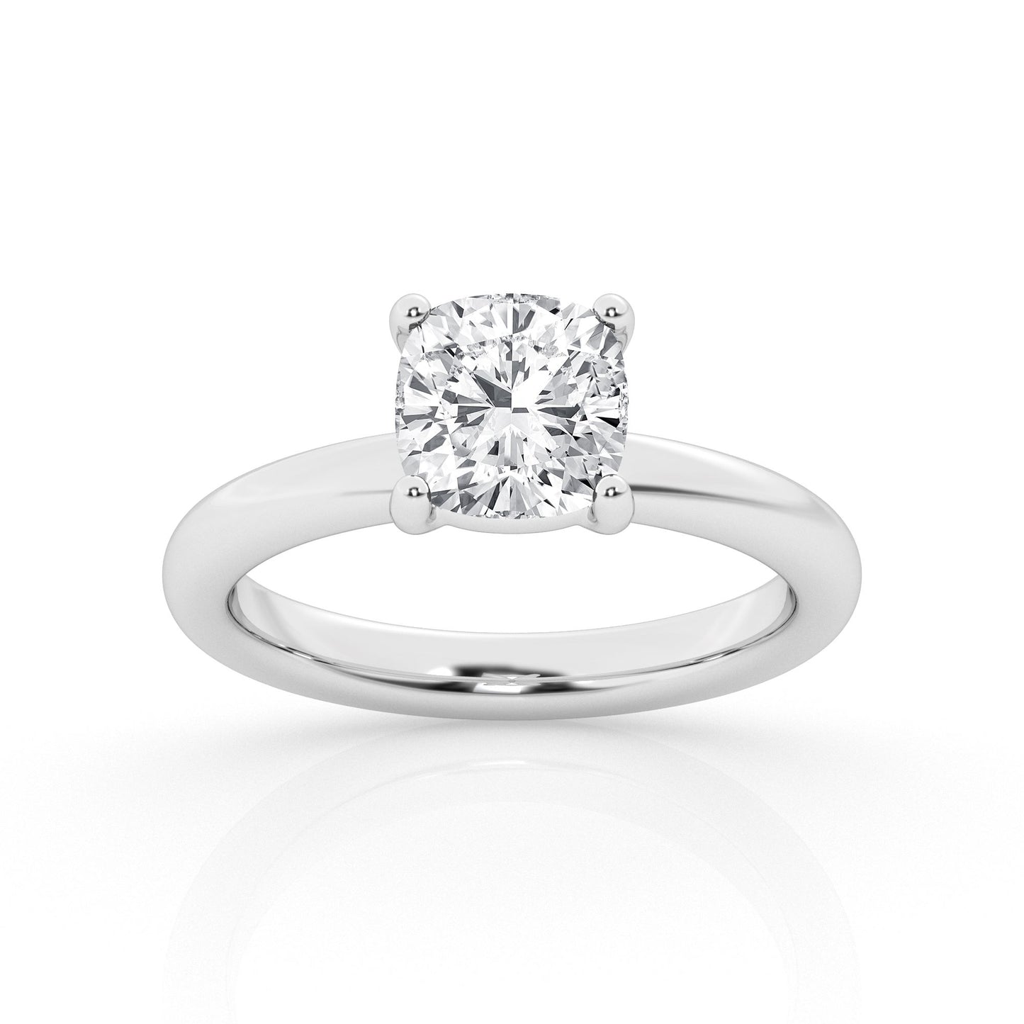 1.50  Carat Total Weight Solitaire Ring  with Cushion diamonds in 14Kt White/Yellow/Pink Gold-100119