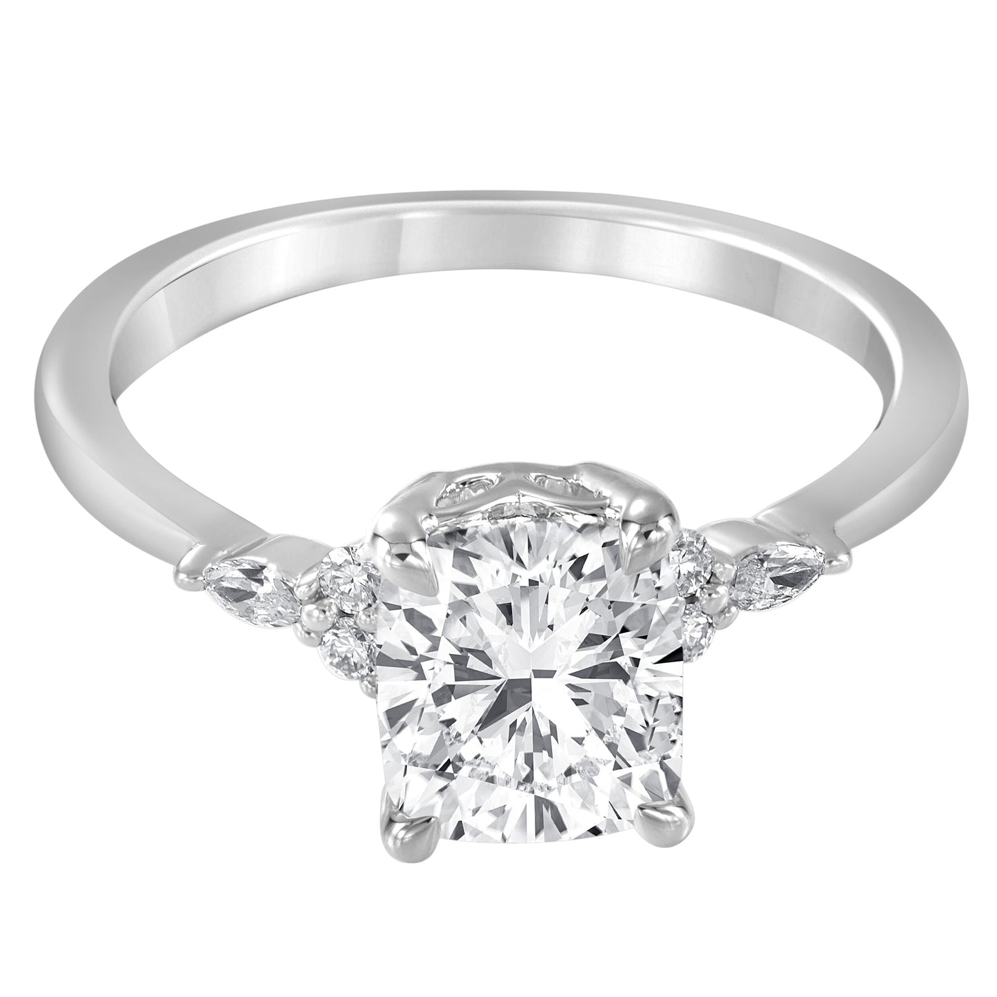 1.6 Carat Total Weight Engagement Ring with Various diamonds in 14Kt White/Yellow/Pink Gold-100279