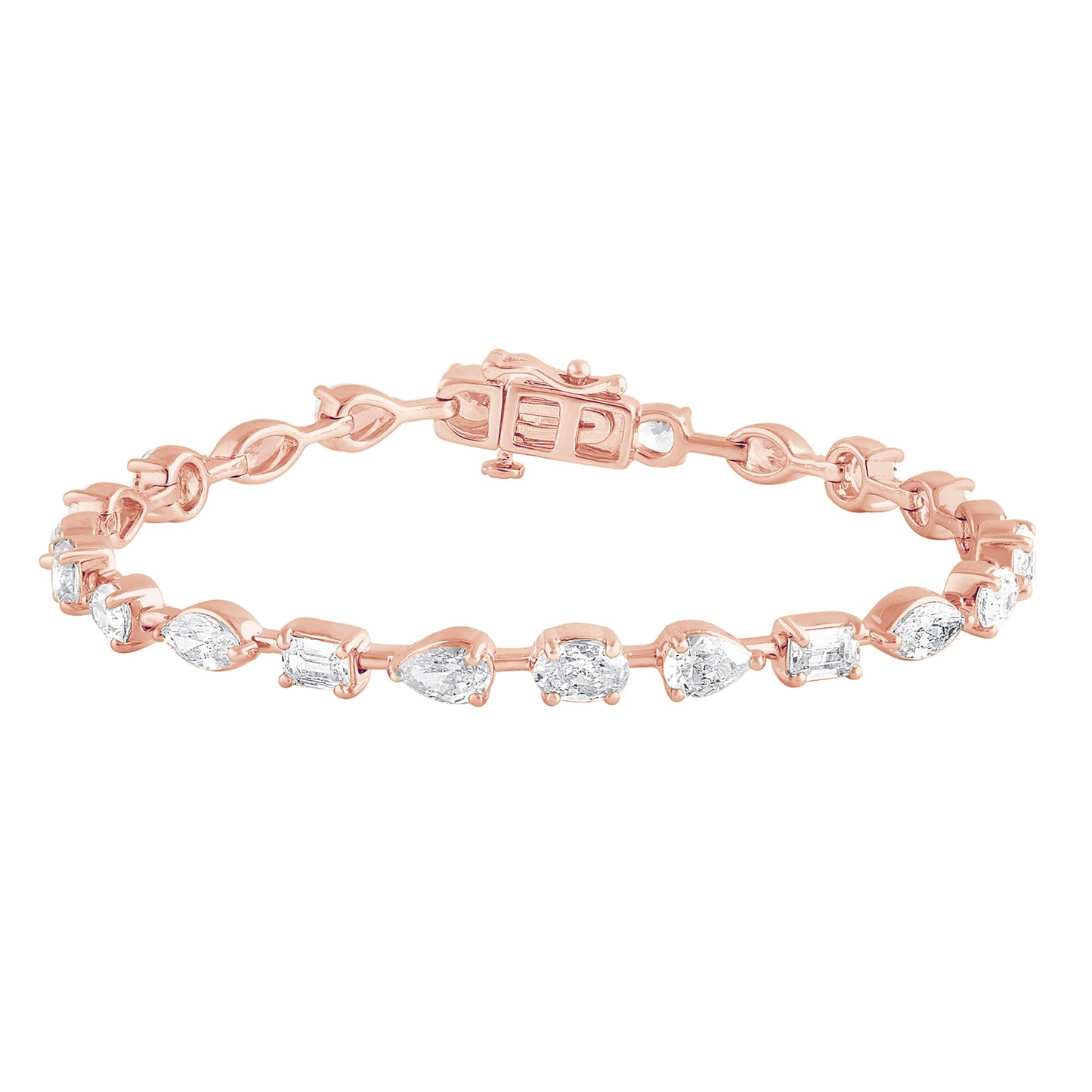 8.5 Carat Total Weight Fancy Bracelet with Various diamonds in 14Kt White/Yellow/Pink Gold-100361