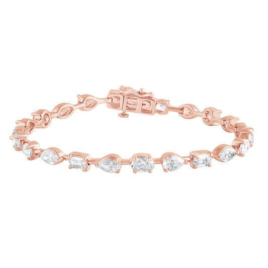 8.5 Carat Total Weight Fancy Bracelet with Various diamonds in 14Kt White/Yellow/Pink Gold-100361