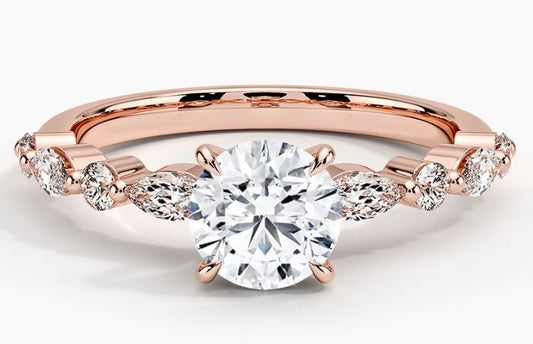 2.5 Carat Total Weight Engagement Ring with Various diamonds in 14Kt White/Yellow/Pink Gold-100278