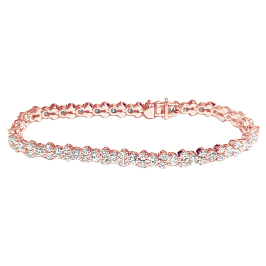 6.72 Carat Total Weight Fancy Bracelet with Round diamonds in 14Kt White/Yellow/Pink Gold-100359