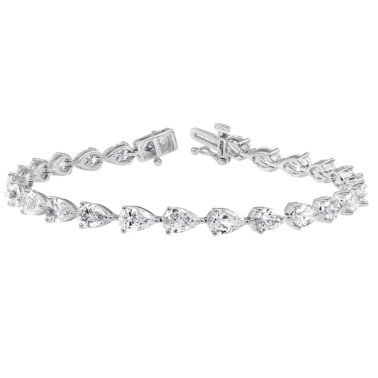 11.13 Carat Total Weight Fancy Bracelet with Pear  diamonds in 14Kt White/Yellow/Pink Gold-100360