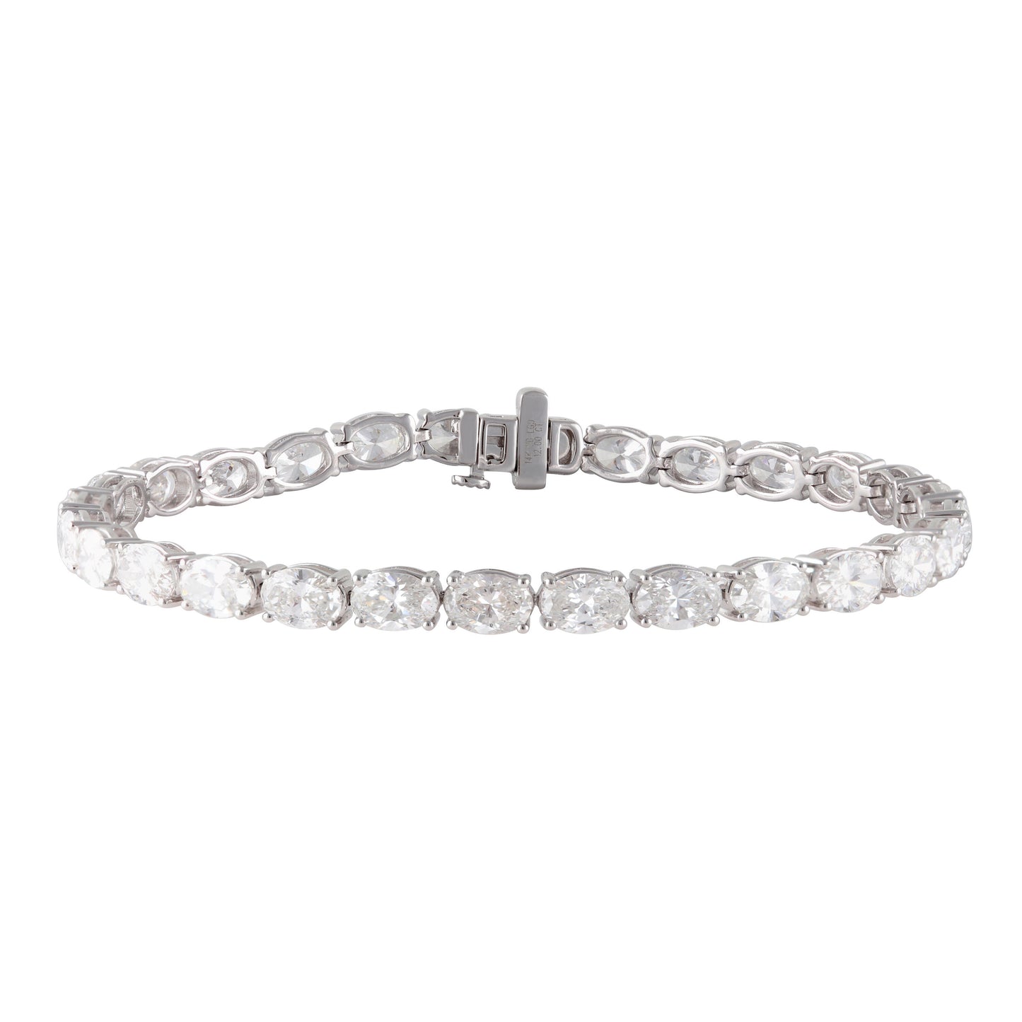 12.00 Carat Total Weight Fancy Bracelet with Oval diamonds in 14Kt White/Yellow/Pink Gold-100354