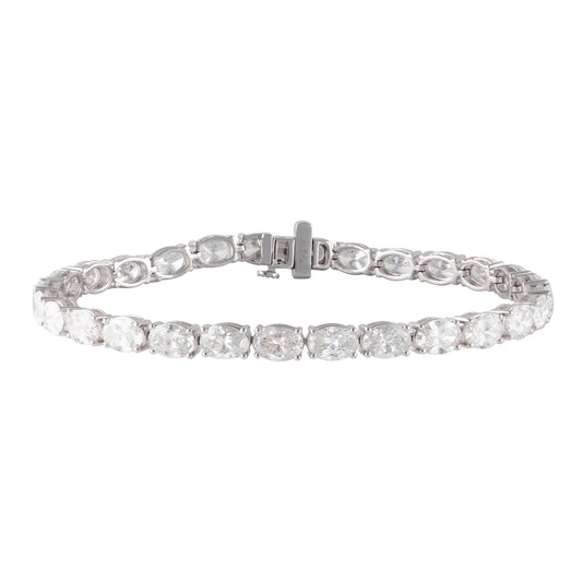 12.00 Carat Total Weight Fancy Bracelet with Oval diamonds in 14Kt White/Yellow/Pink Gold-100353