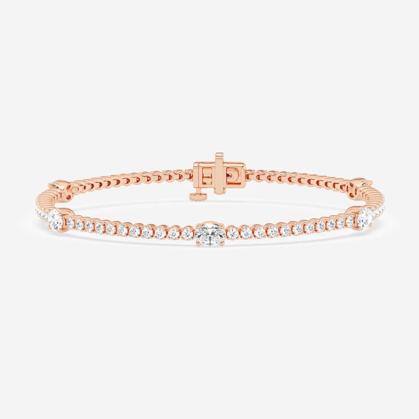 2.71 Carat Total Weight Station Bracelet with Various diamonds in 14Kt White/Yellow/Pink Gold-100363