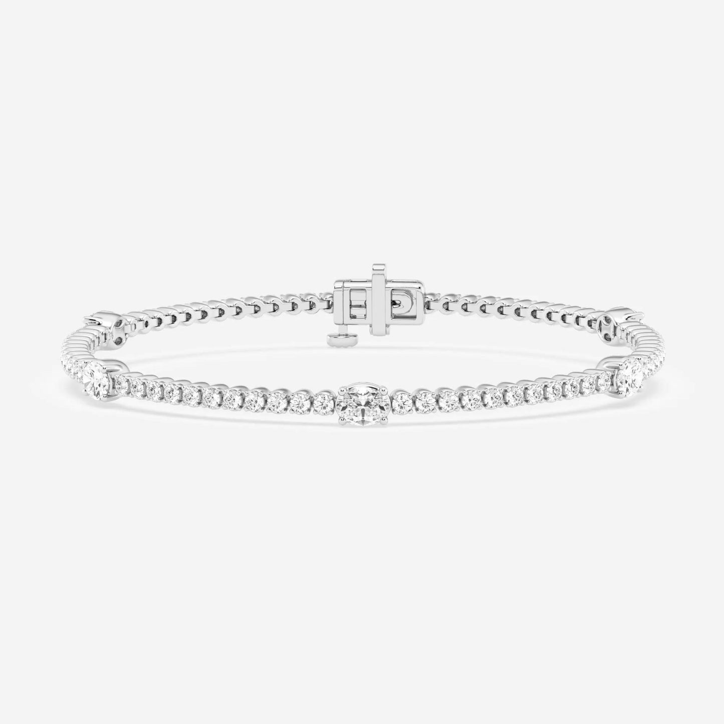 2.71 Carat Total Weight Station Bracelet with Various diamonds in 14Kt White/Yellow/Pink Gold-100363