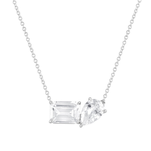 3 Carat Total Weight Toi Et Moi Pendant with Various diamonds in 14Kt White/Yellow/Pink Gold-100093