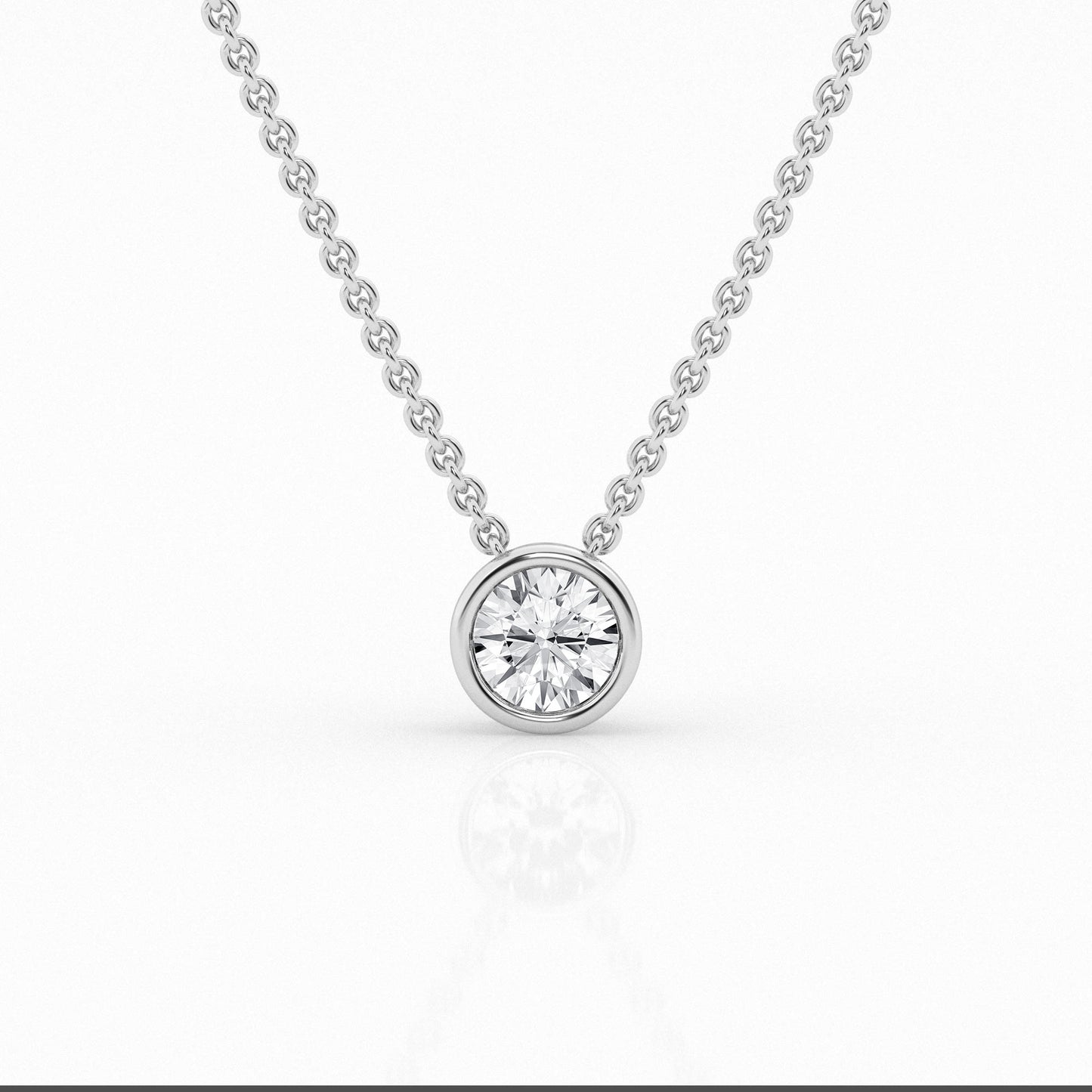 0.50 Carat Total Weight Bezel Pendant with Round diamonds in 14Kt White/Yellow/Pink Gold-100062