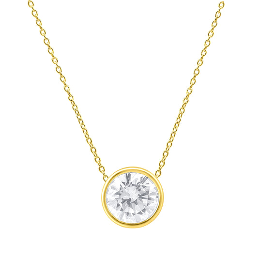 0.50 Carat Total Weight Bezel Pendant with Round diamonds in 14Kt White/Yellow/Pink Gold-100061