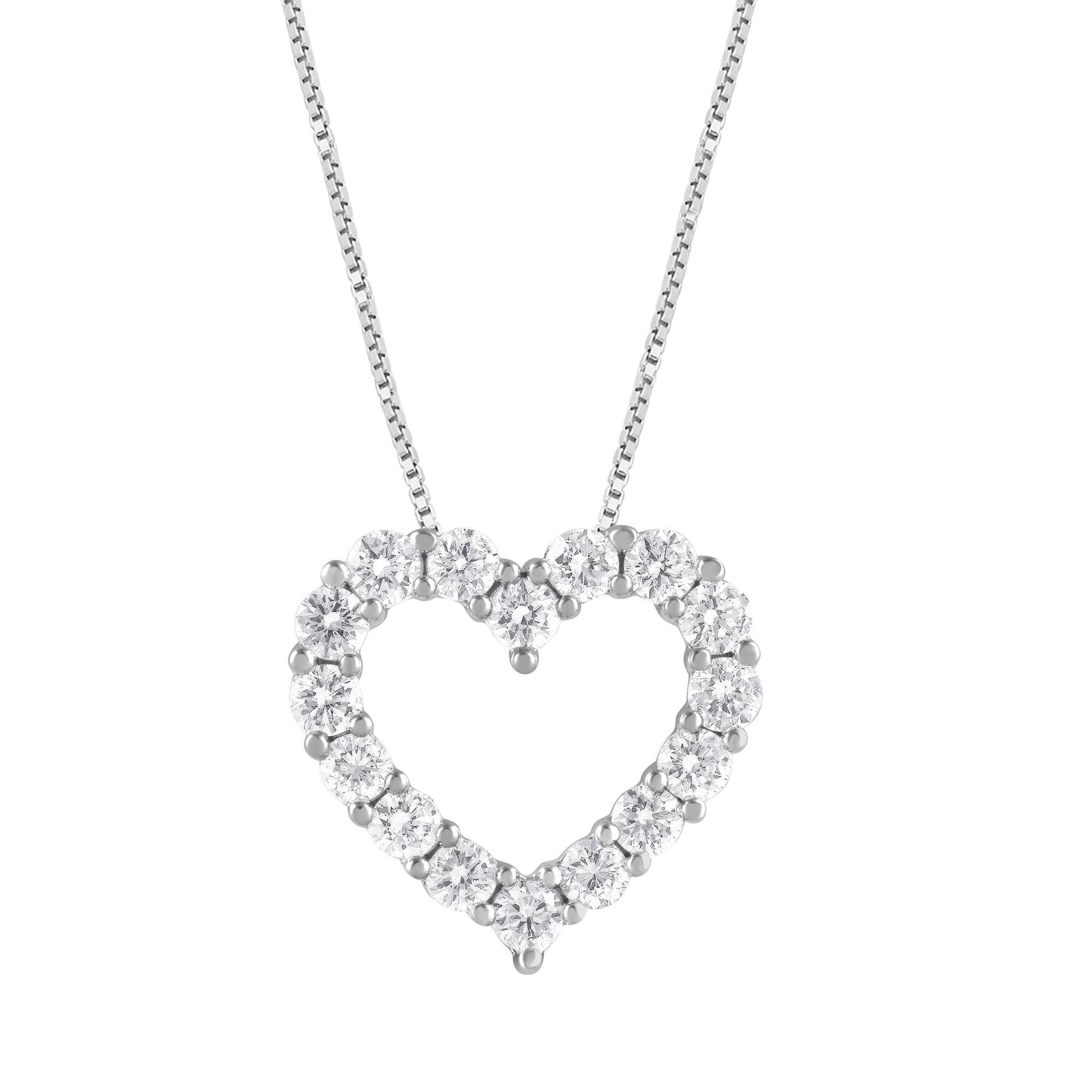 1.00Carat Total Weight Heart pendant with Round diamonds in 14Kt White/Yellow/Pink Gold-100077