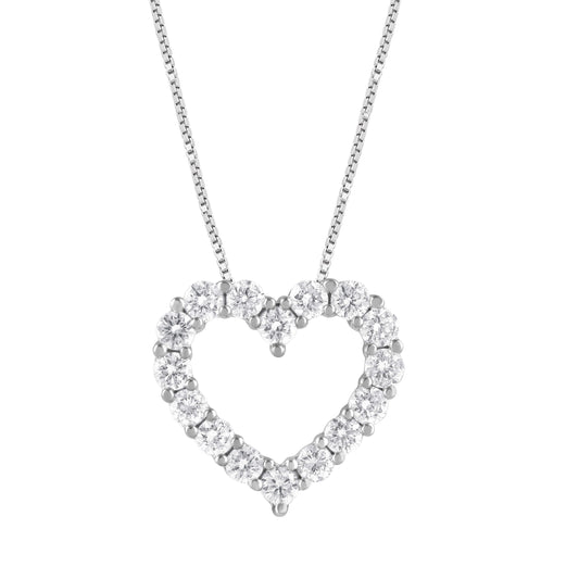 1.00Carat Total Weight Heart pendant with Round diamonds in 14Kt White/Yellow/Pink Gold-100076