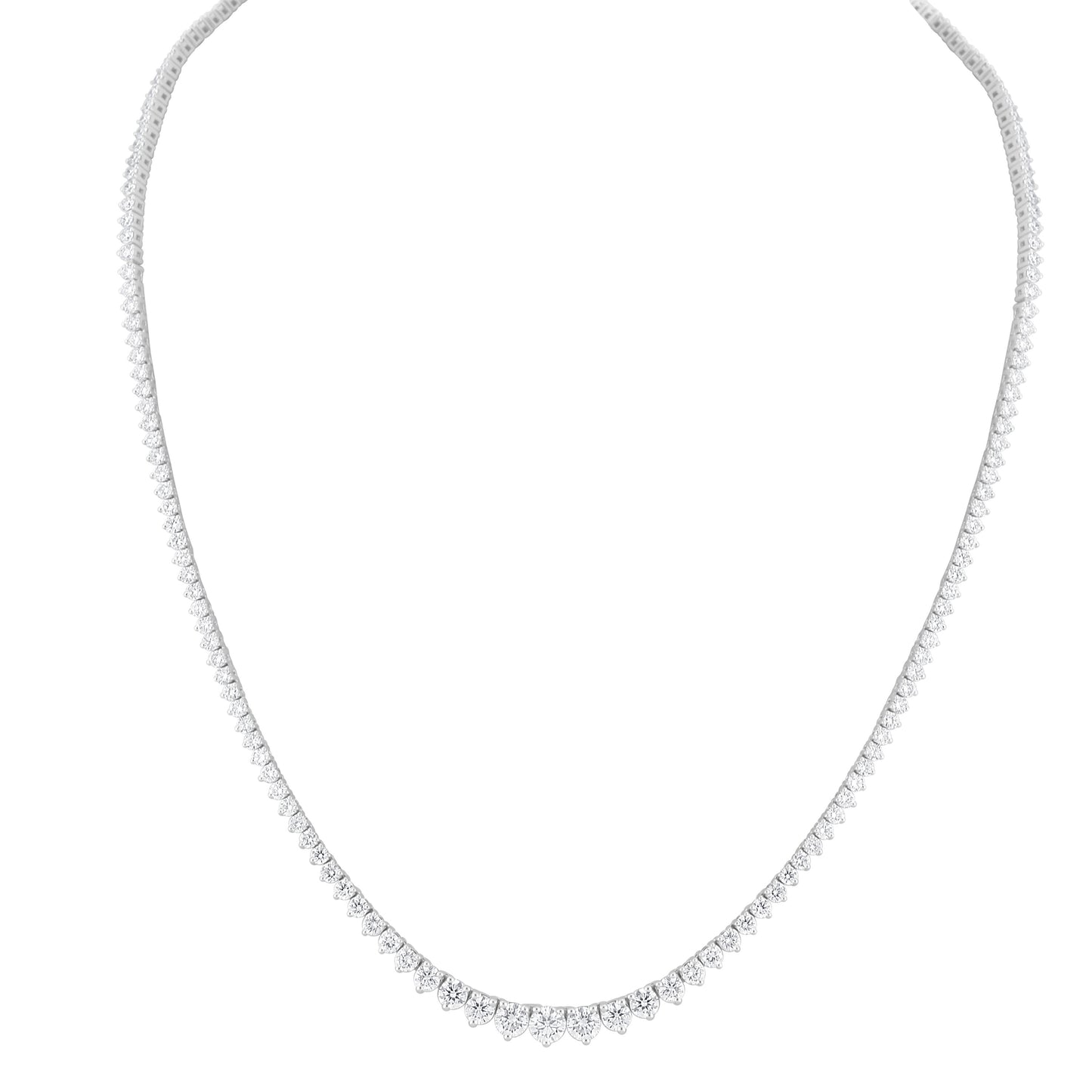 8.00 Carat Total Weight Riviera Necklace with Round diamonds in 14Kt White/Yellow/Pink Gold-100373