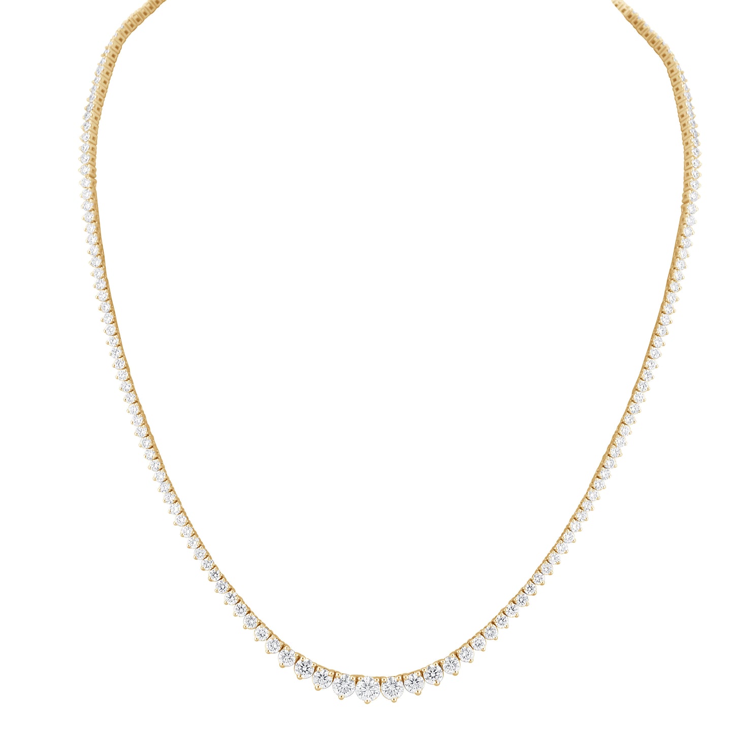 8.00 Carat Total Weight Riviera Necklace with Round diamonds in 14Kt White/Yellow/Pink Gold-100373