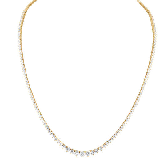 15.00 Carat Total Weight Riviera Necklace with Round diamonds in 14Kt White/Yellow/Pink Gold-100376