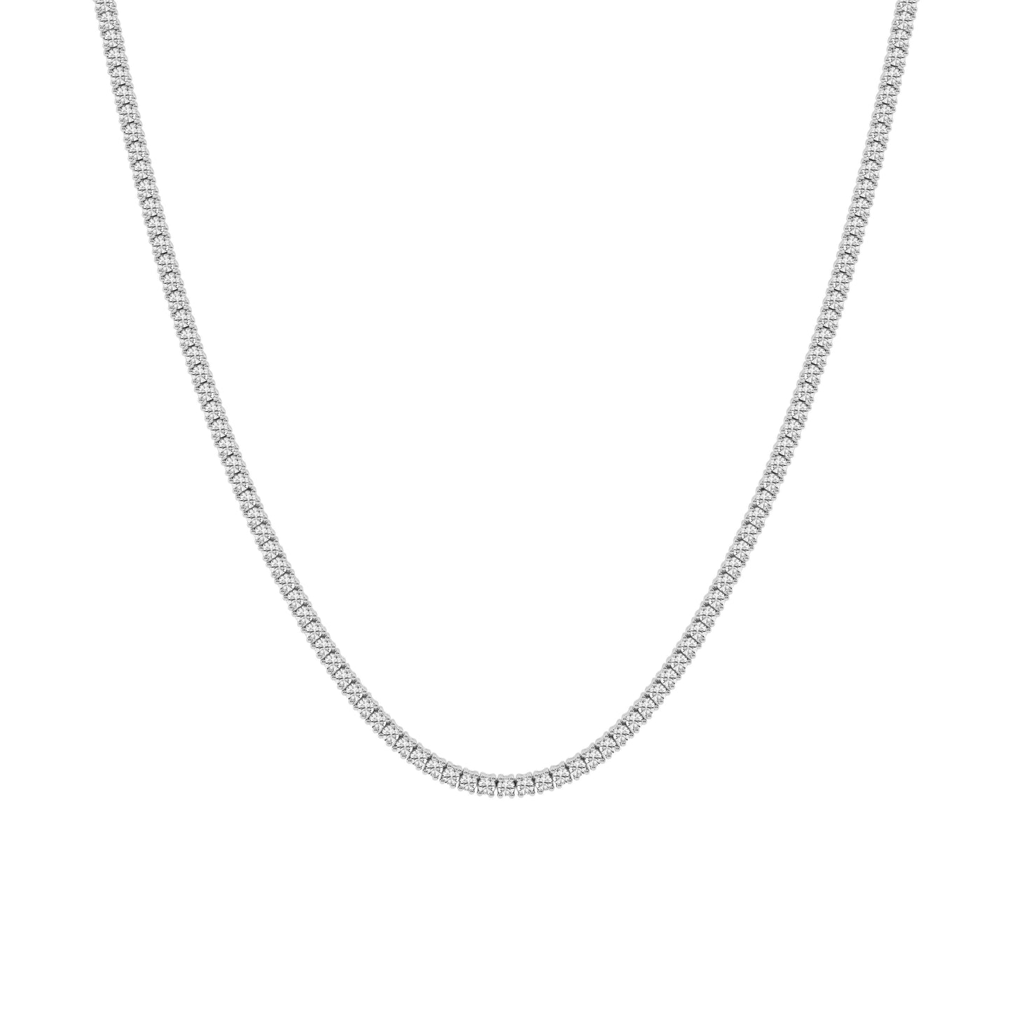 7.00 Carat Total Weight Tennis Necklace with Round diamonds in 14Kt White/Yellow/Pink Gold-100377