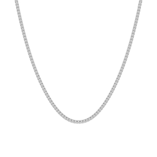 10.00 Carat Total Weight Tennis Necklace with Round diamonds in 14Kt White/Yellow/Pink Gold-100378