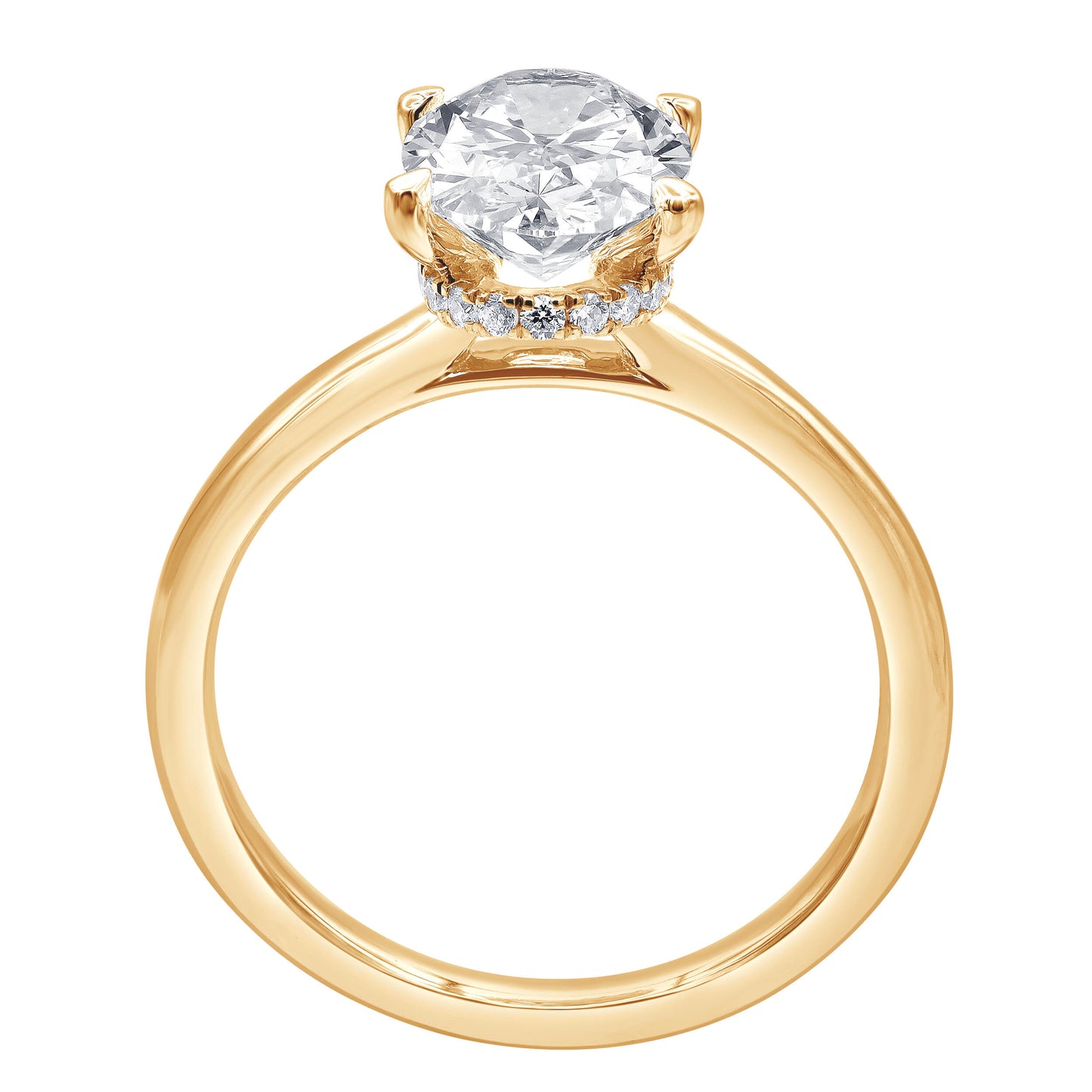 2.10Carat Total Weight Collar Bridal Ring with Round diamonds in 14Kt White/Yellow/Pink Gold-100178