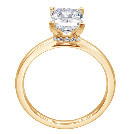 2.10Carat Total Weight Collar Bridal Ring with cushion diamonds in 14Kt White/Yellow/Pink Gold-100175