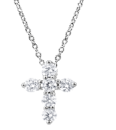 0.75Carat Total Weight Cross pendant with Round diamonds in 14Kt White/Yellow/Pink Gold-100080