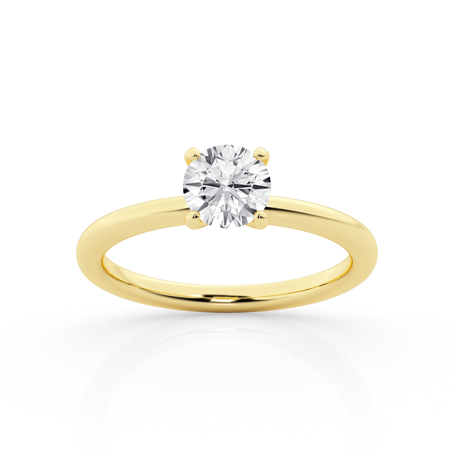 Mined diamond Solitaire Ring weighing 2.16Gms with 1 Carat Diamonds and set in 14KT Gold