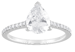 4.50 Carat Total Weight Hidden Halo Bridal Ring  with 4.00  center Pear  with Pear  diamonds in 14Kt White/Yellow/Pink Gold-100201