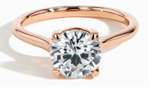 1.00  Carat Total Weight Solitaire Ring  with Round diamonds in 14Kt White/Yellow/Pink Gold-100100